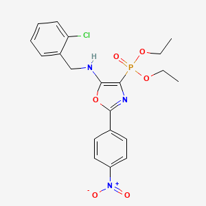 molecular formula C20H21ClN3O6P B11397217 Diethyl (5-{[(2-chlorophenyl)methyl]amino}-2-(4-nitrophenyl)-1,3-oxazol-4-YL)phosphonate 