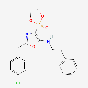 molecular formula C20H22ClN2O4P B11397218 Dimethyl {2-(4-chlorobenzyl)-5-[(2-phenylethyl)amino]-1,3-oxazol-4-yl}phosphonate 