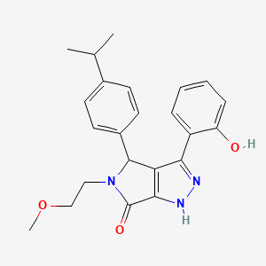 molecular formula C23H25N3O3 B11397224 3-(2-hydroxyphenyl)-5-(2-methoxyethyl)-4-[4-(propan-2-yl)phenyl]-4,5-dihydropyrrolo[3,4-c]pyrazol-6(1H)-one 