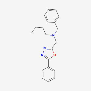 molecular formula C20H23N3O B11397228 N-benzyl-N-[(5-phenyl-1,3,4-oxadiazol-2-yl)methyl]butan-1-amine 