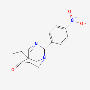 5-Ethyl-7-methyl-2-(4-nitrophenyl)-1,3-diazatricyclo[3.3.1.1~3,7~]decan-6-one