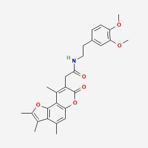 N-[2-(3,4-dimethoxyphenyl)ethyl]-2-(2,3,4,9-tetramethyl-7-oxo-7H-furo[2,3-f]chromen-8-yl)acetamide