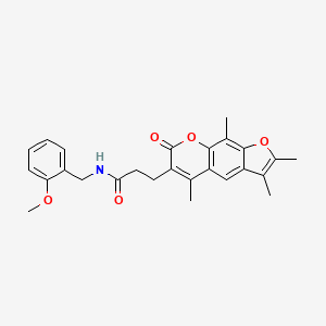 N-(2-methoxybenzyl)-3-(2,3,5,9-tetramethyl-7-oxo-7H-furo[3,2-g]chromen-6-yl)propanamide