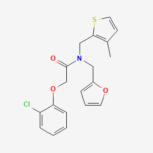 molecular formula C19H18ClNO3S B11397281 2-(2-chlorophenoxy)-N-(furan-2-ylmethyl)-N-[(3-methylthiophen-2-yl)methyl]acetamide 