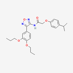 molecular formula C25H31N3O5 B11397284 N-[4-(3,4-dipropoxyphenyl)-1,2,5-oxadiazol-3-yl]-2-[4-(propan-2-yl)phenoxy]acetamide 