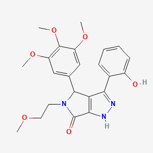 molecular formula C23H25N3O6 B11397287 3-(2-hydroxyphenyl)-5-(2-methoxyethyl)-4-(3,4,5-trimethoxyphenyl)-4,5-dihydropyrrolo[3,4-c]pyrazol-6(2H)-one 