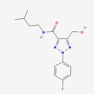 2-(4-fluorophenyl)-5-(hydroxymethyl)-N-(3-methylbutyl)-2H-1,2,3-triazole-4-carboxamide