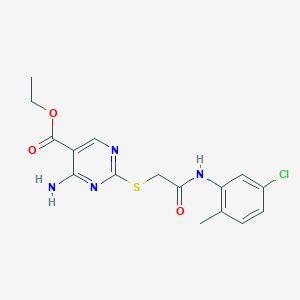 Ethyl 4-amino-2-({2-[(5-chloro-2-methylphenyl)amino]-2-oxoethyl}sulfanyl)pyrimidine-5-carboxylate