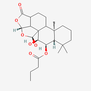 molecular formula C24H36O7 B1139732 [(2S,3R,4S,9R,13R,16R,18S)-2,18-dihydroxy-5,5,9-trimethyl-14-oxo-15,17-dioxapentacyclo[11.5.1.01,10.04,9.016,19]nonadecan-3-yl] butanoate CAS No. 100814-66-2