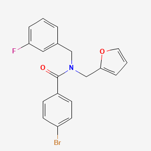 molecular formula C19H15BrFNO2 B11397330 4-bromo-N-(3-fluorobenzyl)-N-(furan-2-ylmethyl)benzamide 