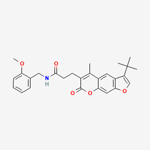 3-(3-tert-butyl-5-methyl-7-oxo-7H-furo[3,2-g]chromen-6-yl)-N-(2-methoxybenzyl)propanamide