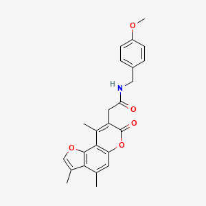 molecular formula C24H23NO5 B11397363 N-(4-methoxybenzyl)-2-(3,4,9-trimethyl-7-oxo-7H-furo[2,3-f]chromen-8-yl)acetamide 