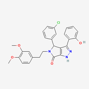 molecular formula C27H24ClN3O4 B11397366 4-(3-chlorophenyl)-5-[2-(3,4-dimethoxyphenyl)ethyl]-3-(2-hydroxyphenyl)-4,5-dihydropyrrolo[3,4-c]pyrazol-6(2H)-one 