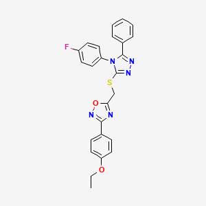 3-(4-ethoxyphenyl)-5-({[4-(4-fluorophenyl)-5-phenyl-4H-1,2,4-triazol-3-yl]sulfanyl}methyl)-1,2,4-oxadiazole