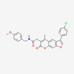 2-[3-(4-chlorophenyl)-5-methyl-7-oxo-7H-furo[3,2-g]chromen-6-yl]-N-(4-methoxybenzyl)acetamide