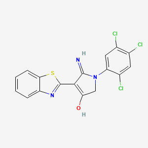 molecular formula C17H10Cl3N3OS B11397407 5-Amino-4-(1,3-benzothiazol-2-YL)-1-(2,4,5-trichlorophenyl)-2,3-dihydro-1H-pyrrol-3-one 