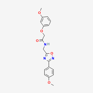 molecular formula C19H19N3O5 B11397416 2-(3-methoxyphenoxy)-N-{[3-(4-methoxyphenyl)-1,2,4-oxadiazol-5-yl]methyl}acetamide 