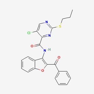 5-chloro-N-[2-(phenylcarbonyl)-1-benzofuran-3-yl]-2-(propylsulfanyl)pyrimidine-4-carboxamide