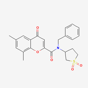 N-benzyl-N-(1,1-dioxidotetrahydrothiophen-3-yl)-6,8-dimethyl-4-oxo-4H-chromene-2-carboxamide