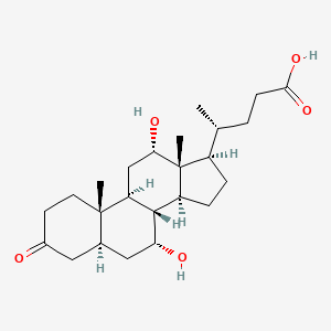molecular formula C₂₄H₃₈O₅ B1139745 7α,12α-二羟基-3-氧代-5α-胆烷-24-酸 CAS No. 16265-24-0