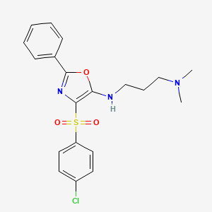 N'-{4-[(4-chlorophenyl)sulfonyl]-2-phenyl-1,3-oxazol-5-yl}-N,N-dimethylpropane-1,3-diamine