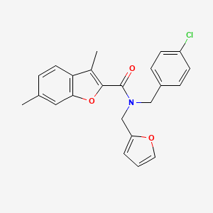 N-(4-chlorobenzyl)-N-(furan-2-ylmethyl)-3,6-dimethyl-1-benzofuran-2-carboxamide