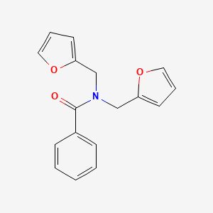 molecular formula C17H15NO3 B11397471 N,N-bis(2-furylmethyl)benzamide 