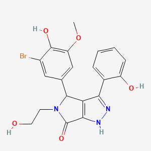 molecular formula C20H18BrN3O5 B11397474 4-(3-bromo-4-hydroxy-5-methoxyphenyl)-5-(2-hydroxyethyl)-3-(2-hydroxyphenyl)-4,5-dihydropyrrolo[3,4-c]pyrazol-6(1H)-one 