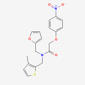 N-(furan-2-ylmethyl)-N-[(3-methylthiophen-2-yl)methyl]-2-(4-nitrophenoxy)acetamide