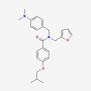 N-[4-(dimethylamino)benzyl]-N-(furan-2-ylmethyl)-4-(2-methylpropoxy)benzamide