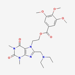 2-{8-[(diethylamino)methyl]-1,3-dimethyl-2,6-dioxo-1,2,3,6-tetrahydro-7H-purin-7-yl}ethyl 3,4,5-trimethoxybenzoate