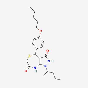 7-hydroxy-1-(pentan-2-yl)-4-[4-(pentyloxy)phenyl]-1,2,4,6-tetrahydro-3H-pyrazolo[3,4-e][1,4]thiazepin-3-one