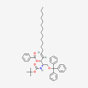 molecular formula C₄₉H₆₃NO₅ B1139759 (2S,3R,4E)-3-Benzoyl-2-tert-butyloxycarbonylamino-1-triphenylmethyl-4-octadecen-1,3-diol CAS No. 299172-58-0