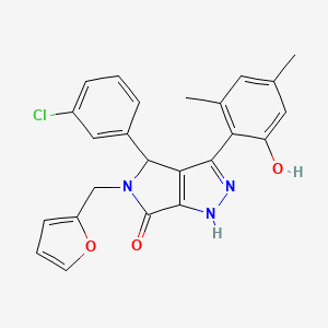 4-(3-chlorophenyl)-5-(furan-2-ylmethyl)-3-(2-hydroxy-4,6-dimethylphenyl)-4,5-dihydropyrrolo[3,4-c]pyrazol-6(1H)-one