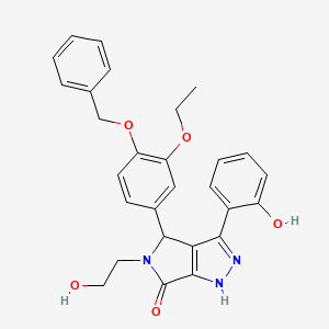 molecular formula C28H27N3O5 B11397616 4-[4-(benzyloxy)-3-ethoxyphenyl]-5-(2-hydroxyethyl)-3-(2-hydroxyphenyl)-4,5-dihydropyrrolo[3,4-c]pyrazol-6(1H)-one 