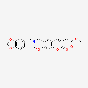 methyl [3-(1,3-benzodioxol-5-ylmethyl)-6,10-dimethyl-8-oxo-3,4-dihydro-2H,8H-chromeno[6,7-e][1,3]oxazin-7-yl]acetate