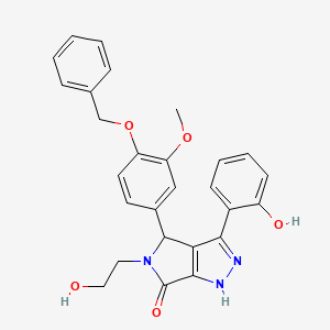 4-[4-(benzyloxy)-3-methoxyphenyl]-5-(2-hydroxyethyl)-3-(2-hydroxyphenyl)-4,5-dihydropyrrolo[3,4-c]pyrazol-6(1H)-one