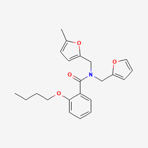 2-butoxy-N-(furan-2-ylmethyl)-N-[(5-methylfuran-2-yl)methyl]benzamide