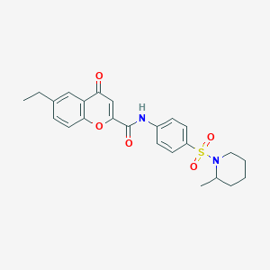 6-ethyl-N-{4-[(2-methylpiperidin-1-yl)sulfonyl]phenyl}-4-oxo-4H-chromene-2-carboxamide