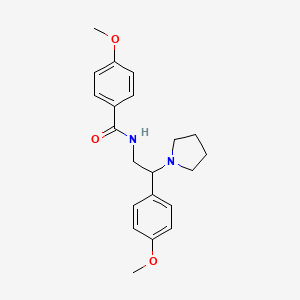 molecular formula C21H26N2O3 B11397658 4-methoxy-N-[2-(4-methoxyphenyl)-2-(pyrrolidin-1-yl)ethyl]benzamide 