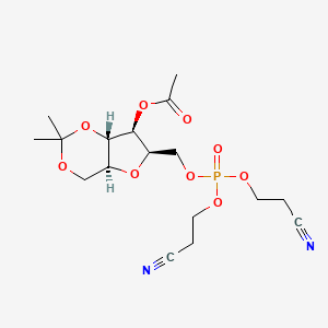 molecular formula C₁₇H₂₅N₂O₉P B1139768 [(4aS,6R,7S,7aS)-6-[双(2-氰乙氧)甲氧基膦酰氧甲基]-2,2-二甲基-4a,6,7,7a-四氢-4H-呋喃[3,2-d][1,3]二噁烷-7-基] 乙酸酯 CAS No. 1041021-85-5