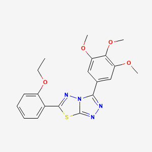 molecular formula C20H20N4O4S B11397682 6-(2-Ethoxyphenyl)-3-(3,4,5-trimethoxyphenyl)-[1,2,4]triazolo[3,4-b][1,3,4]thiadiazole 