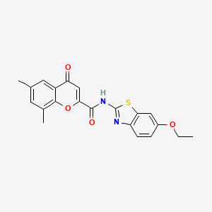 molecular formula C21H18N2O4S B11397695 N-(6-ethoxy-1,3-benzothiazol-2-yl)-6,8-dimethyl-4-oxo-4H-chromene-2-carboxamide 