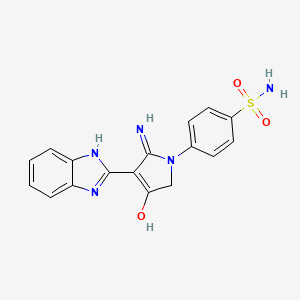 4-[5-amino-4-(1H-benzimidazol-2-yl)-3-oxo-2,3-dihydro-1H-pyrrol-1-yl]benzenesulfonamide