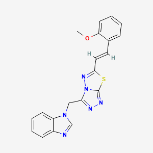 1-({6-[(E)-2-(2-methoxyphenyl)ethenyl][1,2,4]triazolo[3,4-b][1,3,4]thiadiazol-3-yl}methyl)-1H-benzimidazole