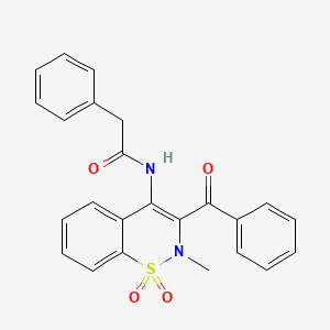 molecular formula C24H20N2O4S B11397726 N-(3-benzoyl-2-methyl-1,1-dioxido-2H-1,2-benzothiazin-4-yl)-2-phenylacetamide 