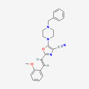 5-(4-benzylpiperazin-1-yl)-2-[(E)-2-(2-methoxyphenyl)ethenyl]-1,3-oxazole-4-carbonitrile