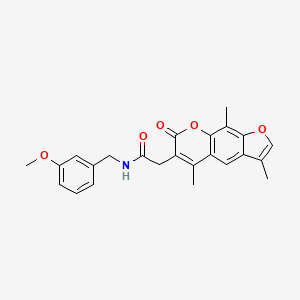 molecular formula C24H23NO5 B11397748 N-(3-methoxybenzyl)-2-(3,5,9-trimethyl-7-oxo-7H-furo[3,2-g]chromen-6-yl)acetamide 