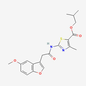 molecular formula C20H22N2O5S B11397762 Isobutyl 2-{[(5-methoxy-1-benzofuran-3-yl)acetyl]amino}-4-methyl-1,3-thiazole-5-carboxylate 