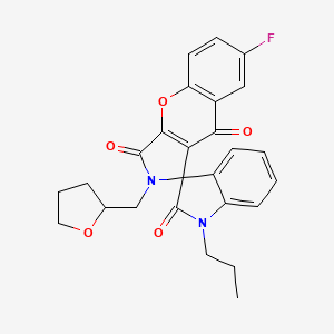 7-fluoro-1'-propyl-2-(tetrahydrofuran-2-ylmethyl)-2H-spiro[chromeno[2,3-c]pyrrole-1,3'-indole]-2',3,9(1'H)-trione